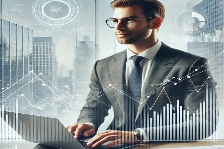 Invertir en dividendos en el sector bancario: análisis financiero en oficina moderna.