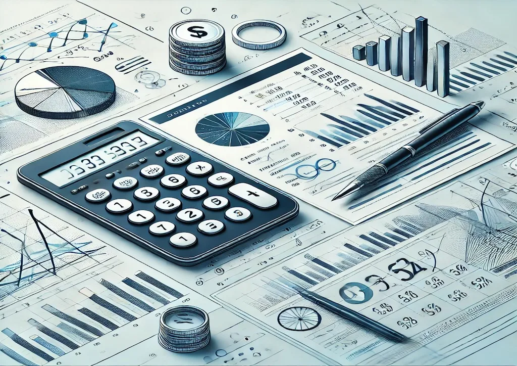 Gráficos financieros y documentos analíticos que ilustran el ROIC en un contexto de inversión profesional.