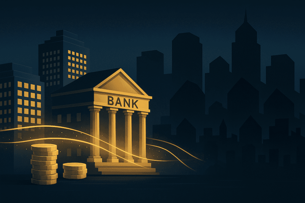 ilustración conceptual de la banca en la sombra como el lado oculto.
