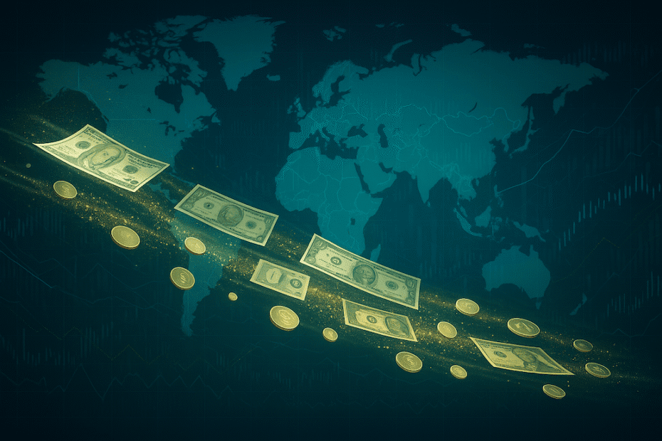 la liquidez en el sistema financiero representada como flujo de dinero global